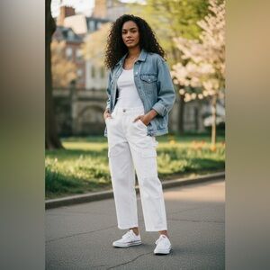 NEW Women’s Wild Fable Women's Bright White Cargo Jeans.